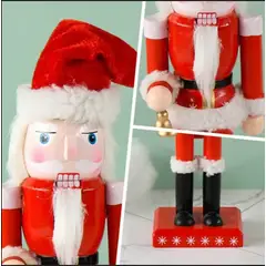 GENERICO - Cascanueces de navidad pack de 4 modelos color santa Claus 38cm