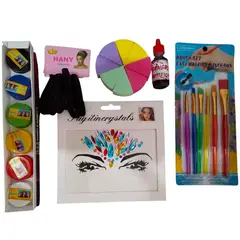 GENERICO - Pack Halloween caritas pintadas pinceles stickers esponja regalos