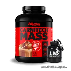 ATLHETICA NUTRITION - Carnitech Mass 3 kg Ganador de Peso - Chocolate + Portaproteina