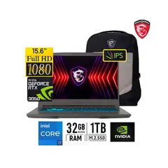 MSI - Laptop Gaming Thin 15 156 Intel i7 13620H 32GB 1TB RTX 3050 VIDEO 4GB 144Hz