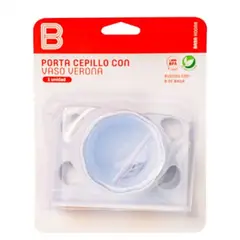 BASA - Porta Cepillos con Vaso Modelo Verona - Blanco