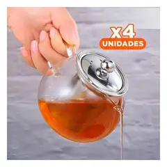GENERICO - Pack4 Infusor Elegante 800ml Transparente Y+Regalo Stickers