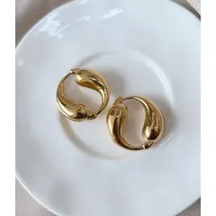 GENERICO - Aretes Doble Gota en Acero Inoxidable PVD