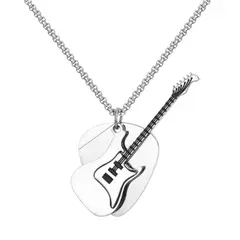 GENERICO - COLLAR GUITARRA DE ACERO INOXIDABLE