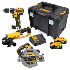 DEWALT - Taladro 1/2" + Amoladora 4 1/2" 2 Bat + Sierra Circular 7 1/4'' 20V DCK209P2T-K14