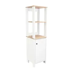 FMFURNITURE - Estante De Baño 1 Puerta Fm-035C - Blanco