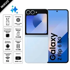 SAMSUNG - Celular Galaxy Z Flip 6 5G 512GB 12GB RAM Azul