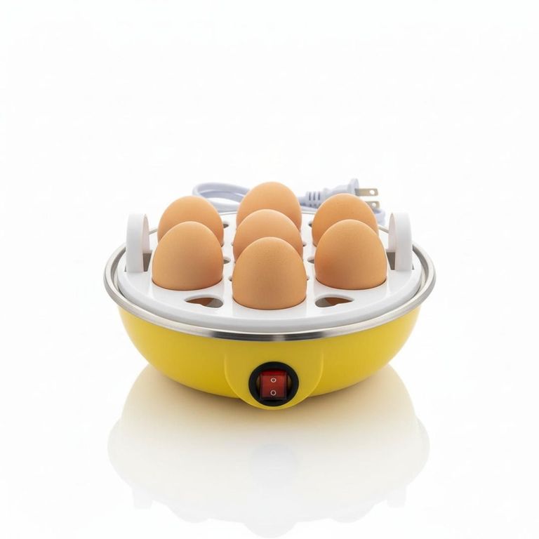 Hervidor Eléctrico de Huevos al Vapor Forma de Gallina 7 Huevos - Amarillo - M
