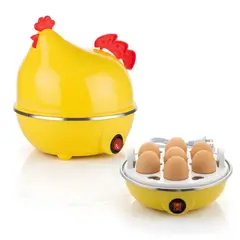 GENERICO - Hervidor Eléctrico de Huevos al Vapor Forma de Gallina 7 Huevos - Amarillo