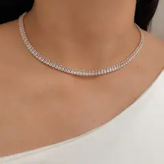 GENERICO - Choker baguette dorado - Bañado en oro 18 k - Gala Jewelry Peru