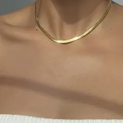 GENERICO - Choker cadena serpiente - Bañado en oro 18 k - Naif Jewelry Peru