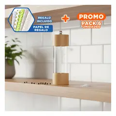 RYBIU IMPORT - Pack6 Triturador con Tapa Madera 5x165cm Y+Papel de Regalo