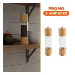 RYBIU IMPORT - Pack2 Molinillo para Pimienta y Granos 5x215cm de Madera