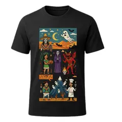 AQUA&MODA - Polo 100% Algodón Estilo Clasico Unisex AquaModa Logo HalloWeen POHWP1