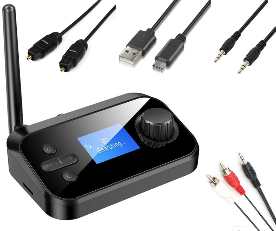 Bluetooth Receptor y transmisor de Audio inalámbrico Rca a jack óptico AUX de 35mm C41