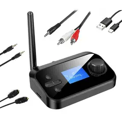 GENERICO - Bluetooth Receptor y transmisor de Audio inalámbrico Rca a jack óptico AUX de 35mm C41