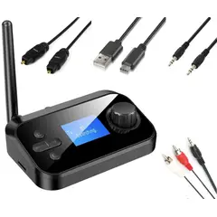 GENERICO - Bluetooth Receptor y transmisor de Audio inalámbrico Rca a jack óptico AUX de 35mm C41