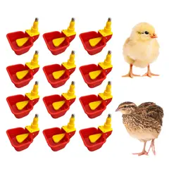 GENERICO - PACK X12 BEBEDERO AUTOMÁTICO NIPLE PARA CODORNIZ POLLO PATOS ROJO