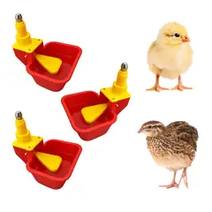 GENERICO - PACK X3 BEBEDERO AUTOMÁTICO NIPLE PARA CODORNIZ POLLO PATOS ROJO
