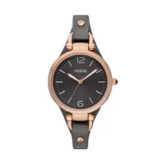 FOSSIL - Reloj Georgia ES3077 Negro De Cuero Piel Para Mujer