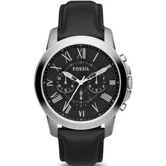 FOSSIL - Reloj Grant FS4812 Negro De Cuero Piel Para Hombre