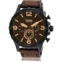 FOSSIL - Reloj Nate JR1487 Marrón De Cuero Piel Para Hombre