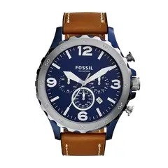 FOSSIL - Reloj Nate JR1504 Marrón De Cuero Piel Para Hombre