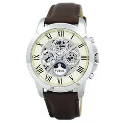 FOSSIL - Reloj Grant ME3027 Marrón De Cuero Piel Para Hombre
