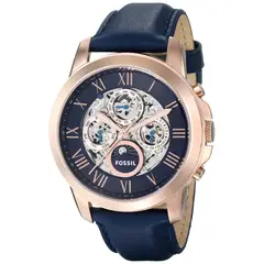 FOSSIL - Reloj Grant ME3029 Azul De Cuero Piel Para Hombre