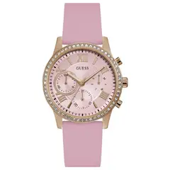 GUESS - Reloj Solar W1135L2 Rosa De Silicona Para Mujer