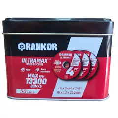 RANKOR - DISCO DE CORTE P/METAL 4 1/2 X 3/64X 7/8 (50 UNDS) - RCW9111501