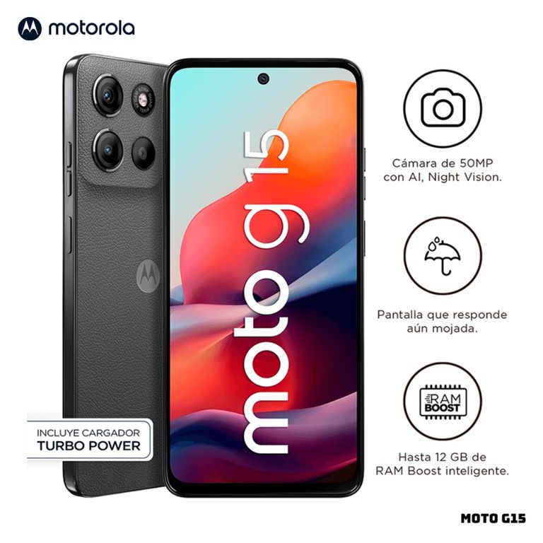 CELULAR MOTO G15 4GB RAM 256GB ROM - GRIS