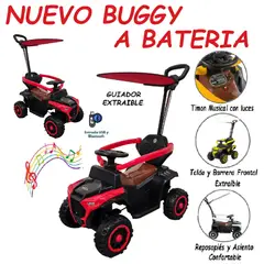 EBABY - Buggy Guiador Musical a Bateria USB Bluetooth -Rojo