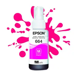 EPSON - Botella de Tinta Magenta T664 Original de Alto Rendimiento