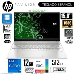 HP - Laptop Pavilion 15-EG2506LA Intel Core i7-1255U 12GB RAM 512GB SSD 15.6" FHD Plateado