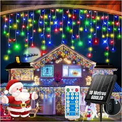 ARTEZA - Luces Navideñas Solares Multicolor 18 Metros con 8 Modos y Control Remoto