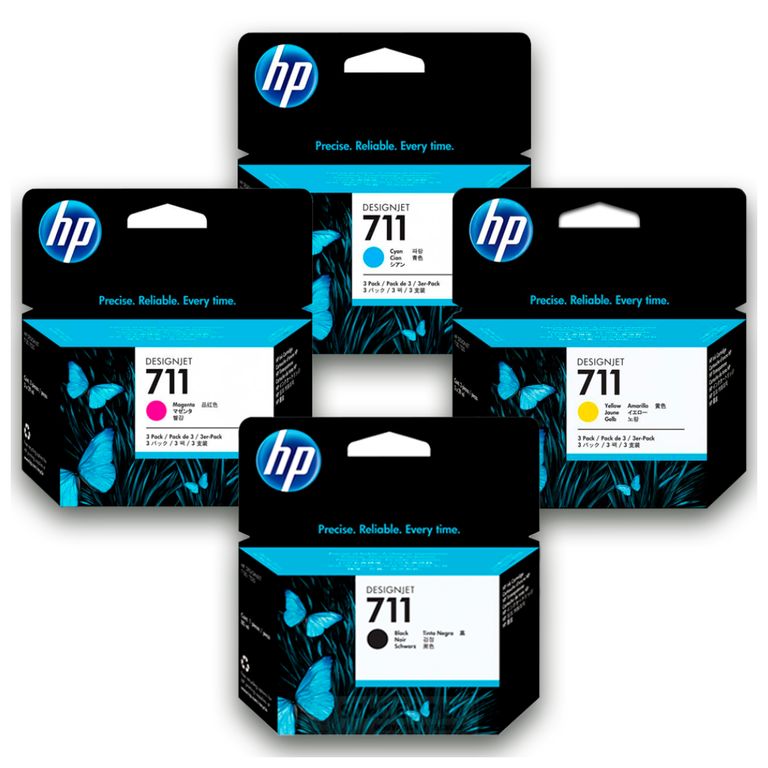 KIT TINTA 711 3PACK CIAN MAGENTA AMARILLO + NEGRO 80ML
