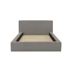 MUEBLES MACRUMO - Cama tapizada Lisa - Queen Beige oscuro