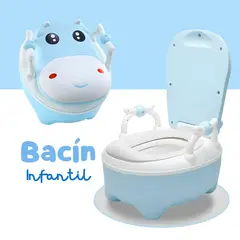 SM - BACIN ENTRENAMIENTO INODORO PARA BEBES NIÑOS INFANTIL VAQUITA CELESTE