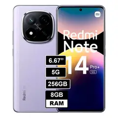 XIAOMI - Celular Redmi Note 14 Pro Plus 5G 256GB, 8GB RAM, cámara principal 200MP , frontal 20MP, 6.67", Púrpura