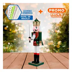 RYBIU IMPORT - Pack6 Cascanuez de 24 cm en Multicolor Y+Papel de Regalo