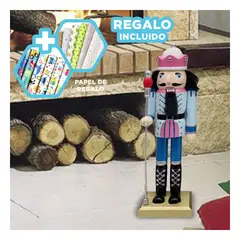 RYBIU IMPORT - Cascanuez con Detalles Brillantes Celeste Y+Papel de Regalo