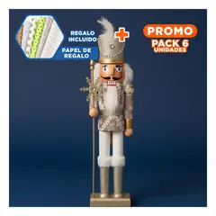 RYBIU IMPORT - Pack6 Estatua Apta para Navidad en Dorado Y+Papel de Regalo