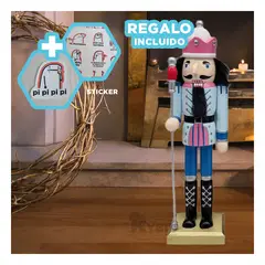 RYBIU IMPORT - Cascanuez Clasico con Corona Tono Celeste Y+Regalo Stickers