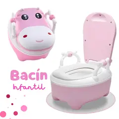 SM - BACIN ENTRENAMIENTO INODORO PARA BEBES NIÑOS INFANTIL VAQUITA ROSADO
