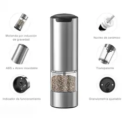 GENERICO - Molino de especias eléctrico de acero Inoxidable USB-C LED