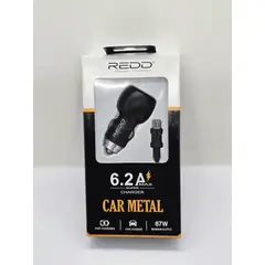 GENERICO - CARGADOR PARA CARRO REDD+CABLE V8 METAL 67W 62A