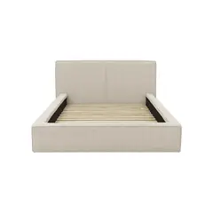 MUEBLES MACRUMO - Cama tapizada Lisa - King Beige claro
