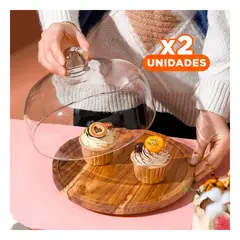 GENERICO - Pack2 Base Exhibidora para Postres 24cm Y+Regalo Stickers