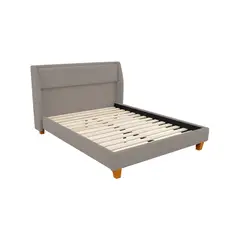 MUEBLES MACRUMO - Cama tapizada Soria - King Beige oscuro